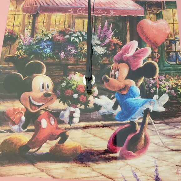 Thomas Kinkade Disney Mickey and Minnie Wall Clock - Picture 2 of 6